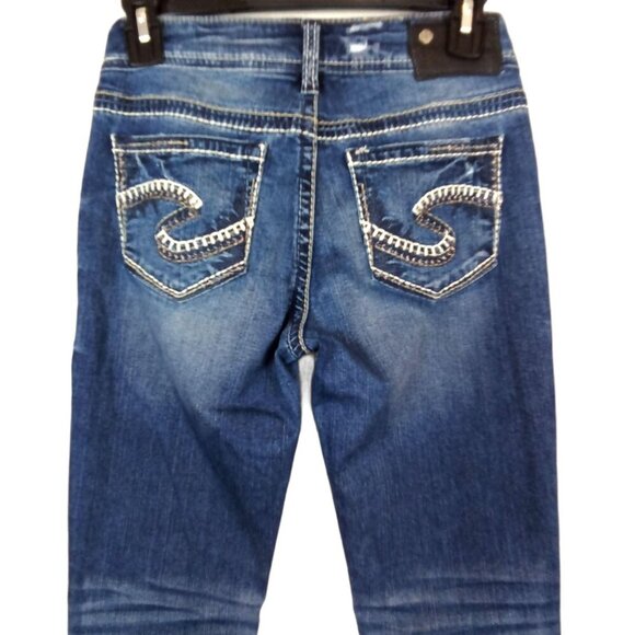 Silver Jeans Suki Mid Straight Denim Blue Jeans W25/L30‎ - Picture 4 of 8